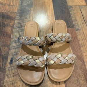 A New Day Dolce Vida inspired Braided Tan and Cream Women's Sandals